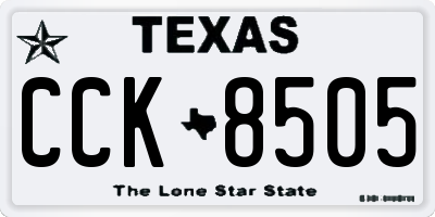 TX license plate CCK8505
