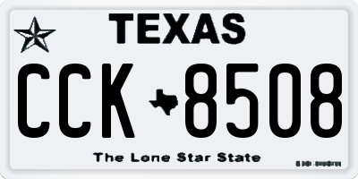 TX license plate CCK8508