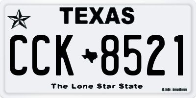TX license plate CCK8521