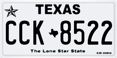 TX license plate CCK8522