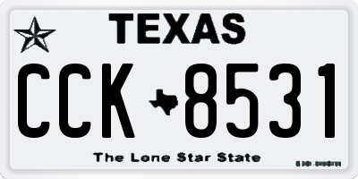 TX license plate CCK8531
