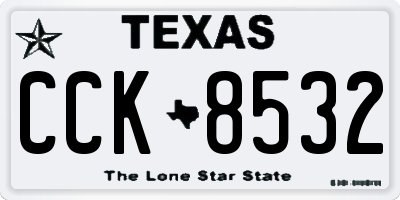TX license plate CCK8532