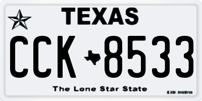 TX license plate CCK8533