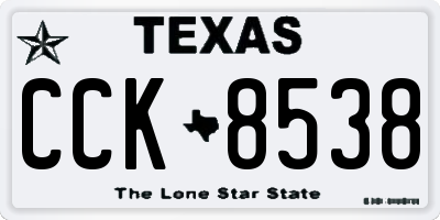 TX license plate CCK8538