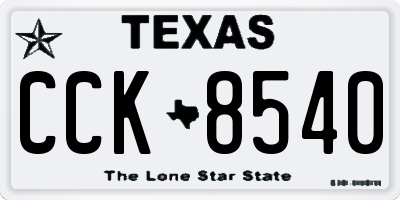 TX license plate CCK8540