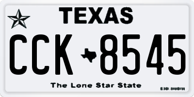 TX license plate CCK8545