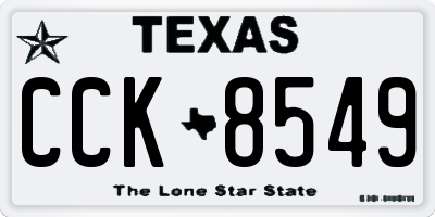 TX license plate CCK8549