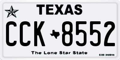 TX license plate CCK8552