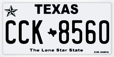 TX license plate CCK8560