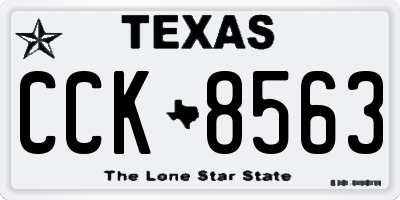 TX license plate CCK8563