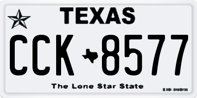 TX license plate CCK8577