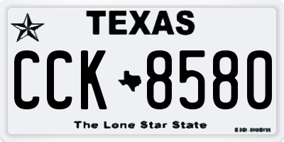 TX license plate CCK8580