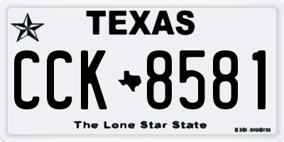 TX license plate CCK8581