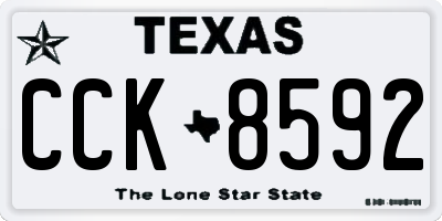 TX license plate CCK8592