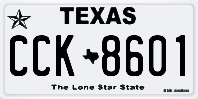 TX license plate CCK8601