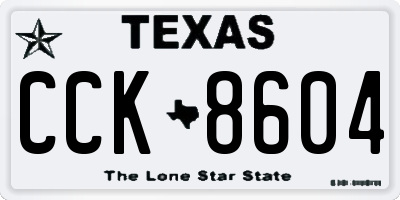 TX license plate CCK8604