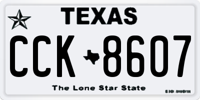 TX license plate CCK8607