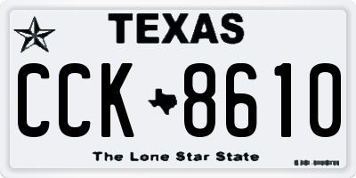TX license plate CCK8610