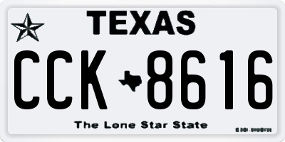 TX license plate CCK8616
