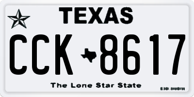 TX license plate CCK8617
