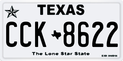 TX license plate CCK8622