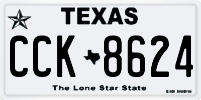 TX license plate CCK8624