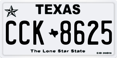 TX license plate CCK8625