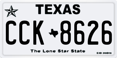 TX license plate CCK8626
