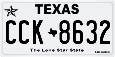 TX license plate CCK8632