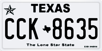 TX license plate CCK8635