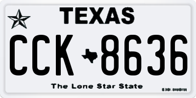 TX license plate CCK8636