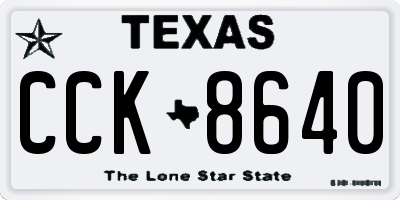 TX license plate CCK8640