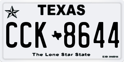 TX license plate CCK8644