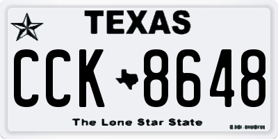 TX license plate CCK8648