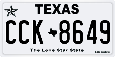 TX license plate CCK8649