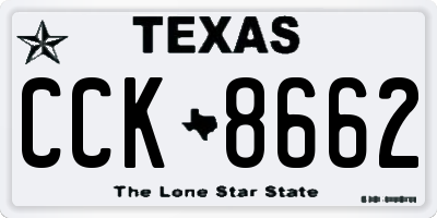 TX license plate CCK8662