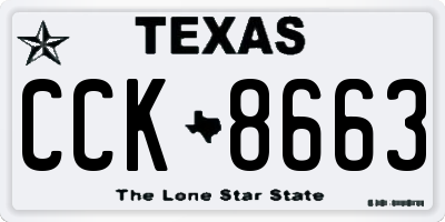 TX license plate CCK8663
