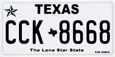 TX license plate CCK8668