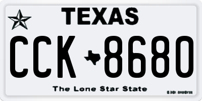 TX license plate CCK8680