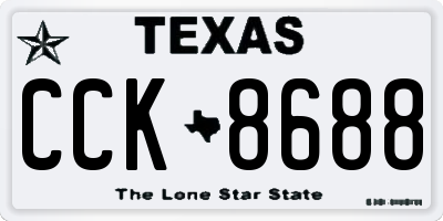 TX license plate CCK8688