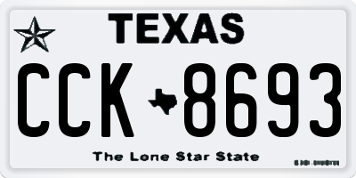 TX license plate CCK8693