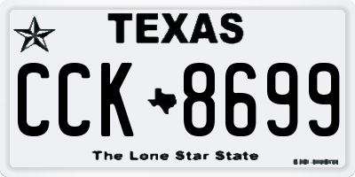 TX license plate CCK8699