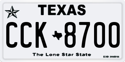 TX license plate CCK8700