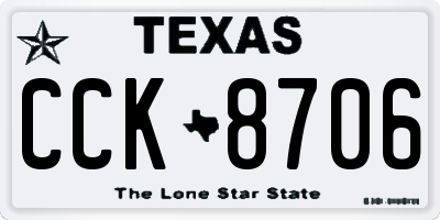 TX license plate CCK8706