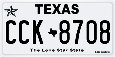 TX license plate CCK8708
