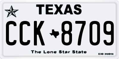 TX license plate CCK8709