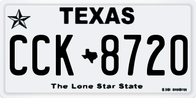 TX license plate CCK8720