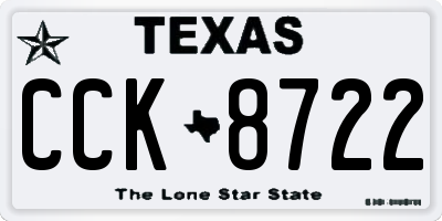TX license plate CCK8722
