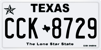 TX license plate CCK8729