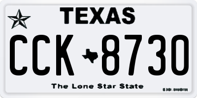 TX license plate CCK8730